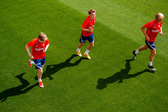 Jens Petter Hauge, Martin Ødegaard and Morten Thorsby of