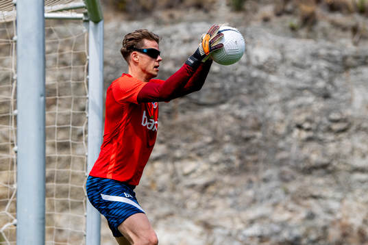 Goalkeeper Ørjan Håskjold Nyland of the Norwegian