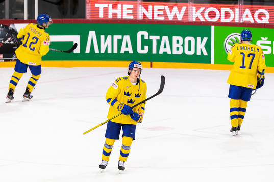 Max Friberg, Victor Olofsson and Pär Lindholm of Sweden