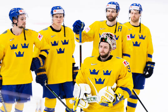 Goalkeeper Adam Reideborn of Sweden looks dejected