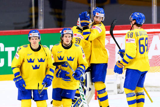 Max Friberg , Jonathan Pudas , goalkeeper Adam Reideborn ,