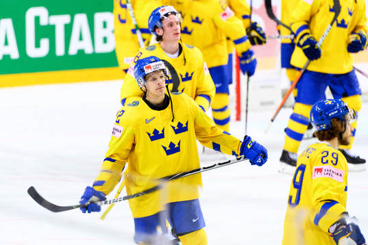 Max Friberg of Sweden looks dejected