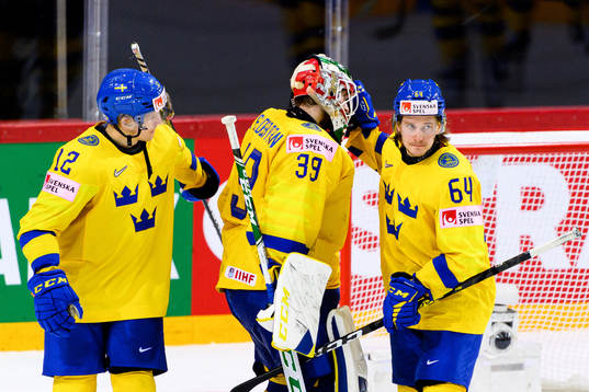 Max Friberg , goalkeeper Adam Reideborn and Jonathan Pudas
