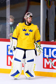 Goalkeeper Adam Reideborn of Sweden