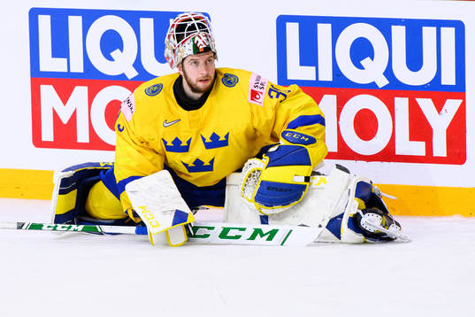 Goalkeeper Adam Reideborn of Sweden