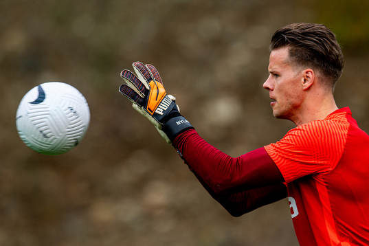 Goalkeeper Ørjan Håskjold Nyland of the Norwegian