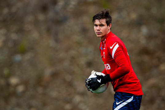 Goalkeeper Per Kristian Bråtveit of the Norwegian national