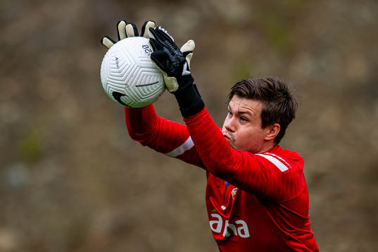 Goalkeeper Per Kristian Bråtveit of the Norwegian national