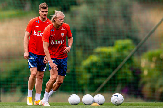 Alexander Sørloth and Erling Braut Haaland of the