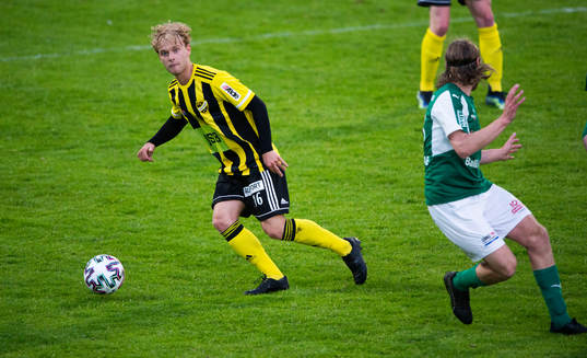 IFK Hässleholms Victor Holmberg i träningsmatchen mellan