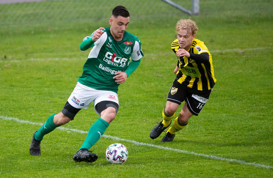 IFK Hässleholms Victor Holmberg i träningsmatchen mellan