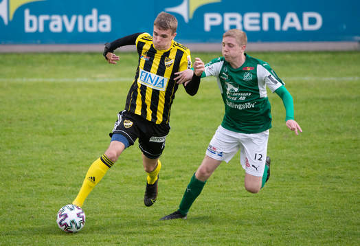 IFK Hässleholms Elliot Nilsson i träningsmatchen mellan