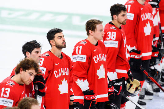 Brandon Pirri of Canada looks dejected