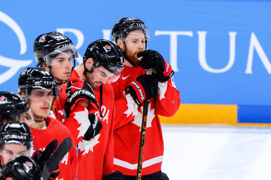 Connor Brown of Canada looks dejected