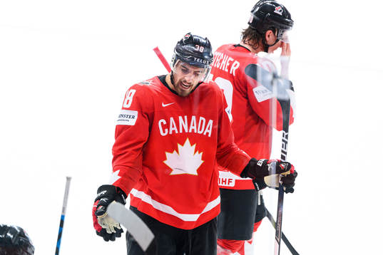 Mario Ferraro of Canada reacts