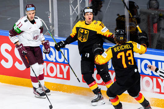 John Peterka of Germany celebrates the 1-0 goal