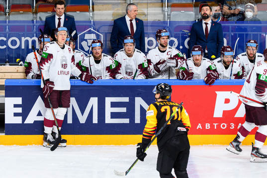 Players of Latvia look dejected