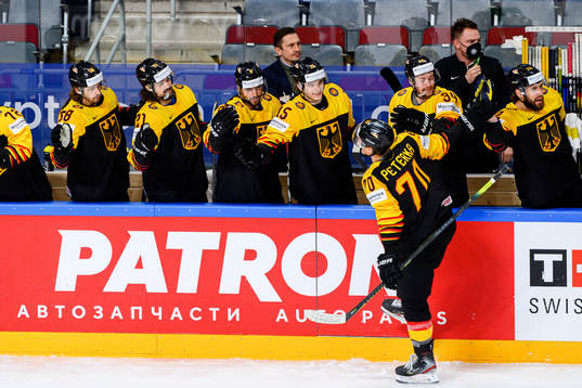 John Peterka of Germany celebrates the 1-0 goal