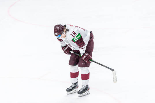 Rodrigo Abols of Latvia looks dejected