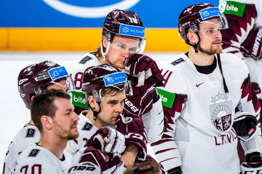 Rodrigo Abols of Latvia looks dejected