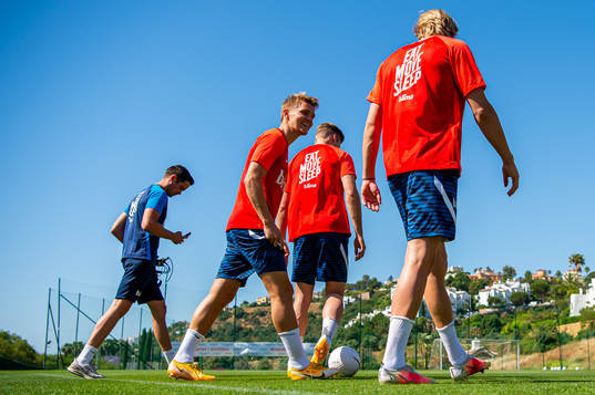Martin Ødegaard and Erling Braut Haaland of the Norwegian
