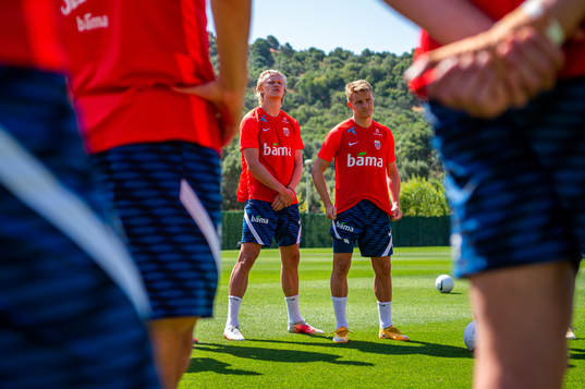 Erling Braut Haaland and Martin Ødegaard of the Norwegian