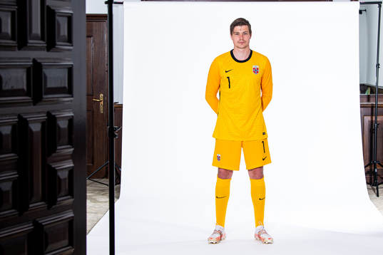 Goalkeeper Per Kristian Bråtveit of the Norwegian national