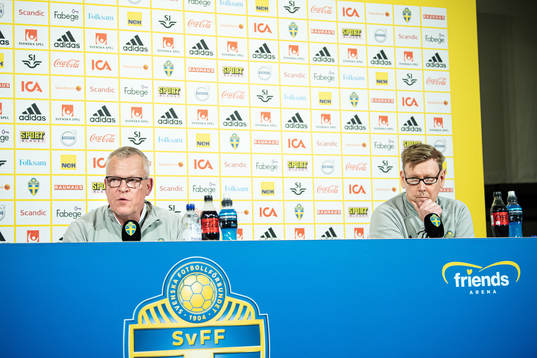 Janne Andersson, head coach, and Peter Wettergren,