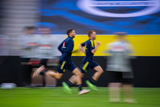 Marcus Berg and Sebastian Larsson of the Swedish national