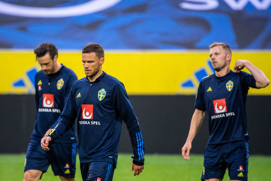 Gustav Svensson, Marcus Berg and Sebastian Larsson of the
