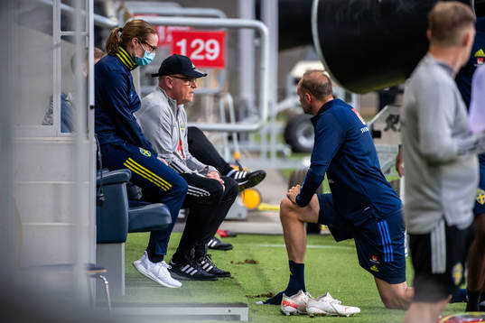 Janne Andersson, head coach and Andreas Granqvist  of the