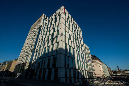 Exterior view of Scandic Continental Hotel which is used by