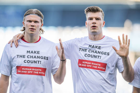 Erling Braut Haaland and Alexander Sørloth of Norway