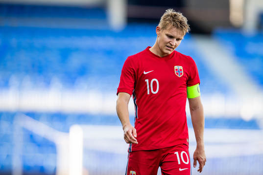 Martin Ødegaard of Norway looks dejected