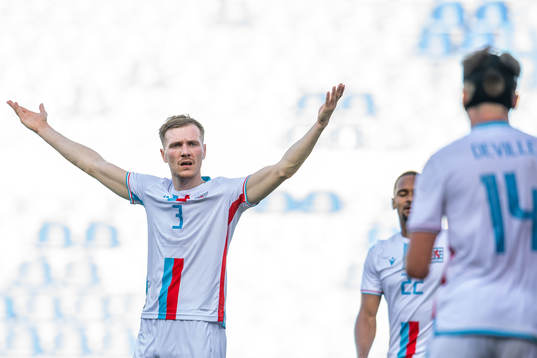 Enes Mahmutovic of Luxembourg looks dejected