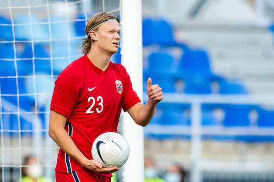 Erling Braut Haaland of Norway celebrates