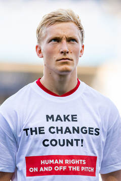Birger Meling of Norway wearing a t-shirt with the message