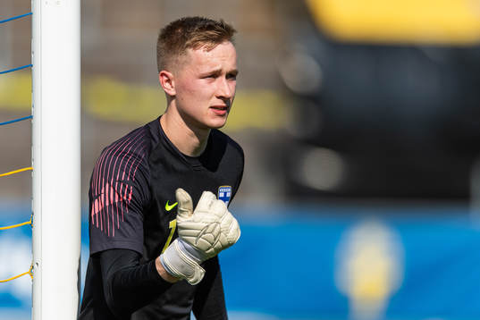 Goalkeeper Viljami Sinisalo of Finland