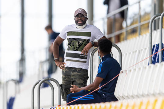 Joseph Elanga and his son Anthony Elanga of Sweden in the