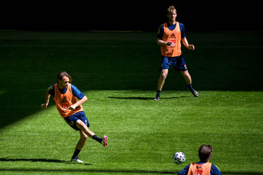 Albin Ekdal and Filip Helander of the Swedish national