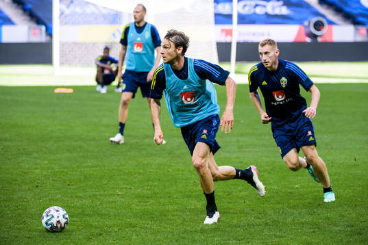 Albin Ekdal and Dejan Kulusevski of the Swedish national