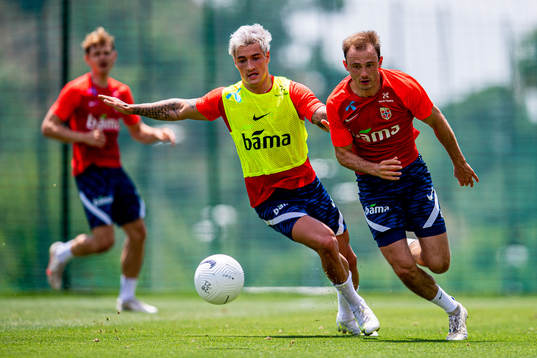 Mathias Normann and Fredrik Aursnes of the Norwegian
