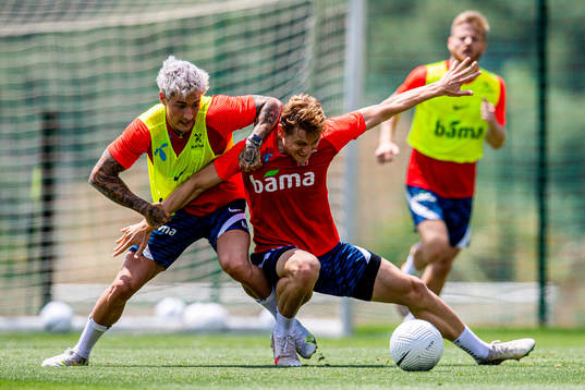 Mathias Normann and Julian Ryerson of the Norwegian