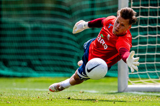 Goalkeeper Ørjan Håskjold Nyland of the Norwegian