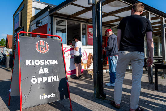 Vy över kiosken på Laröds IP