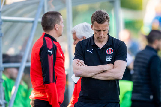 Hittarps tränare Erik Edman deppar