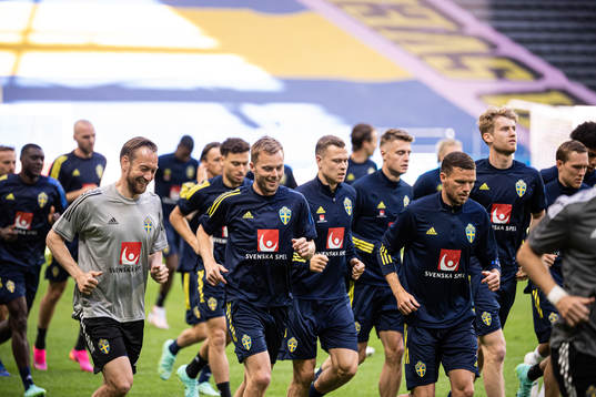 Sebastian Larsson and Marcus Berg of the Swedish national