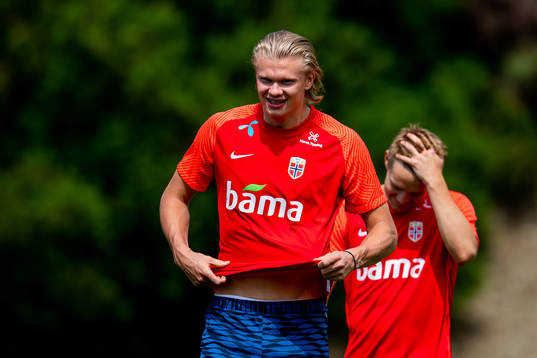 Erling Braut Haaland and Martin Ødegaard of the Norwegian
