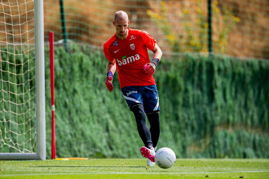 Goalkeeper André Hansen of the Norwegian national football