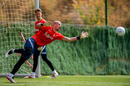 Goalkeeper André Hansen of the Norwegian national football